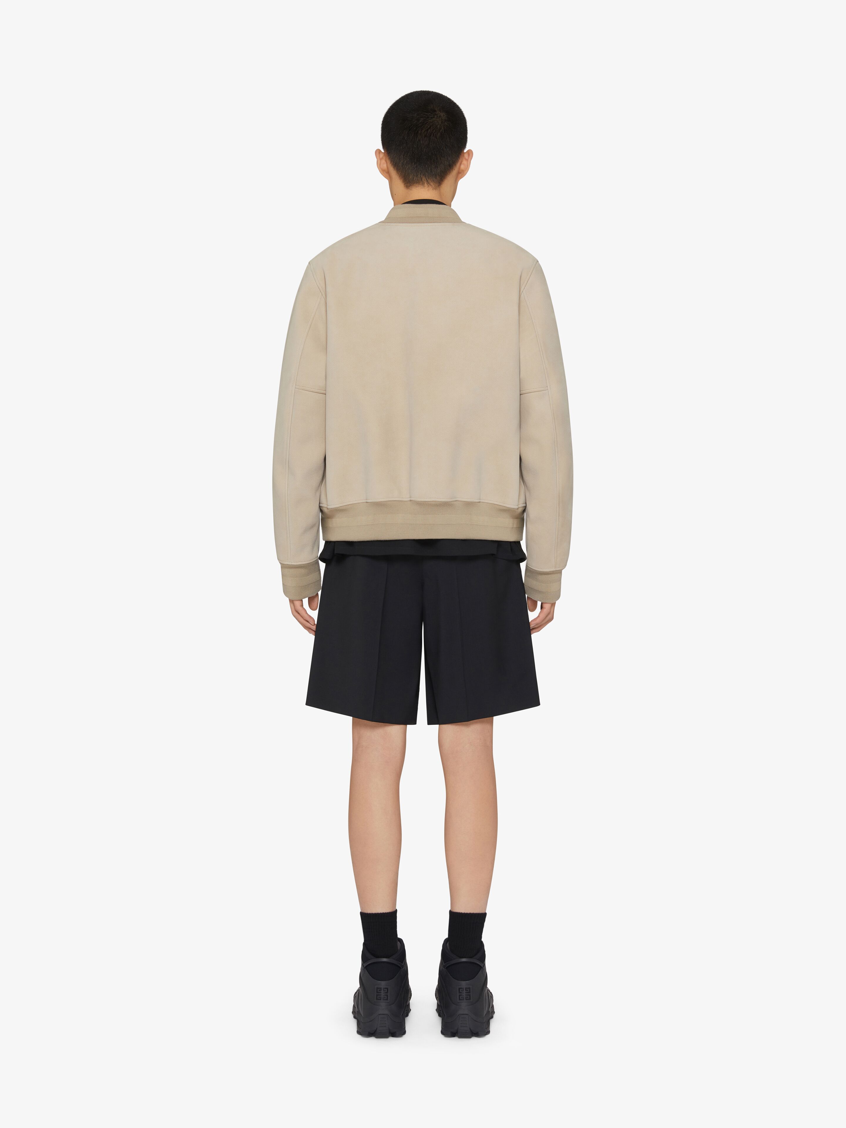 Givenchy Leather Bomber Jacket In Nude
