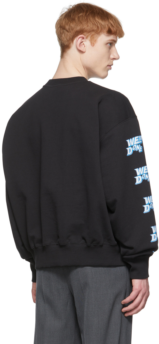 We11 Done We11done Black Cotton Oversize Sweatshirt In Black