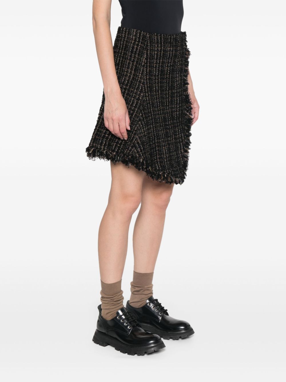 Sacai Asymmetric Mini Skirt In Black