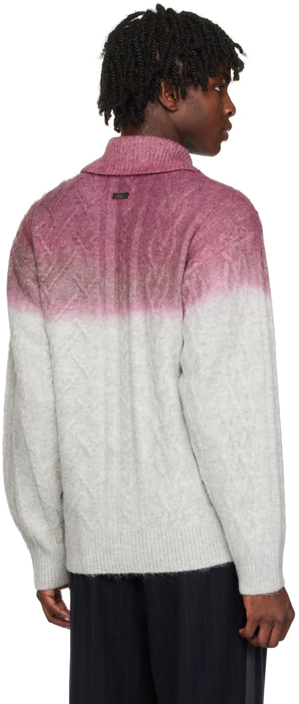 Ader Error Two-tone Stretch Acrylic Blend Sweater In White