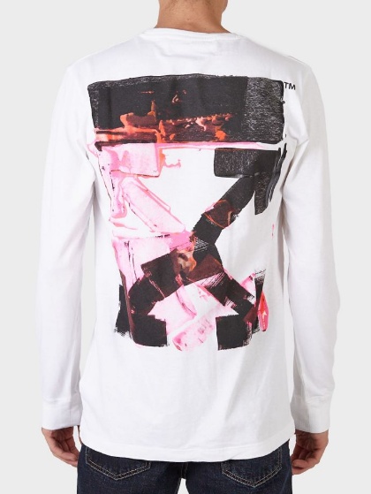 Off-white Arrow Logo-print Long-sleeve T-shirt In White
