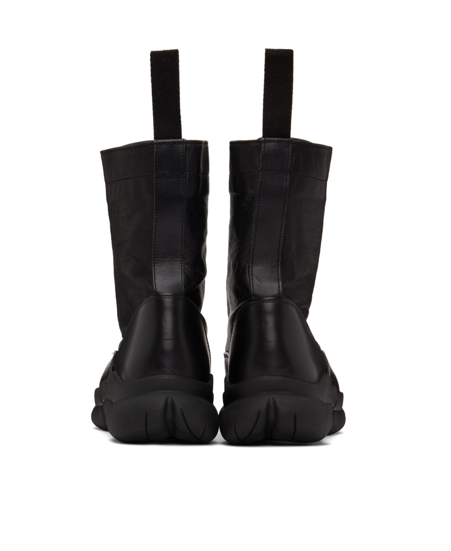 Y's Lace-up Combat Boots In Black