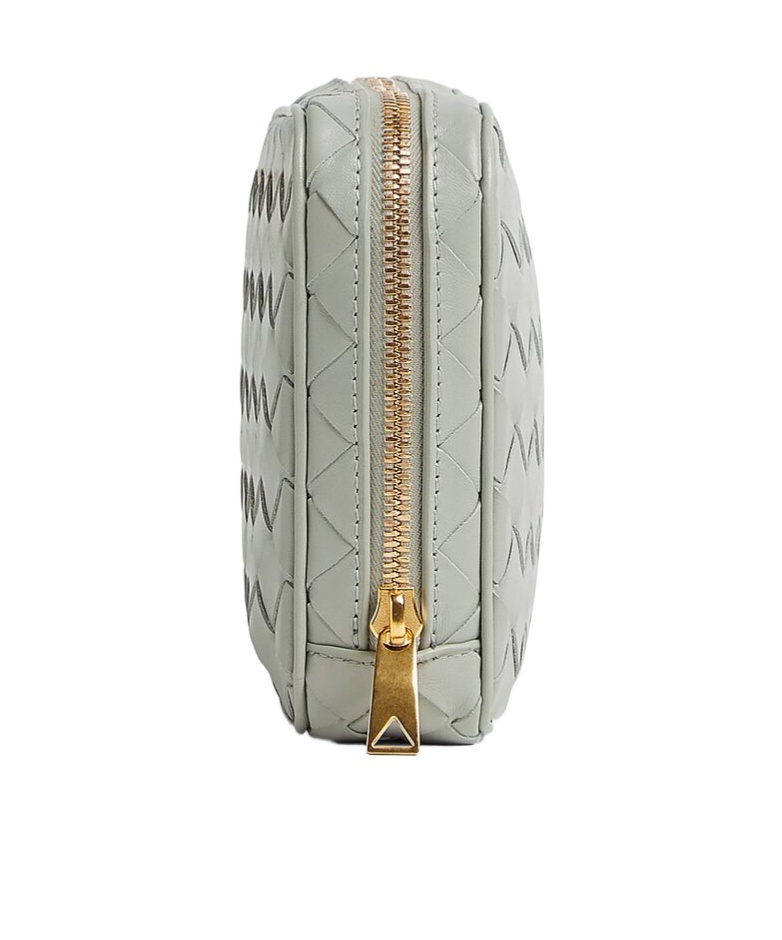 Bottega Veneta Medium Intreciato Clutch In Gray