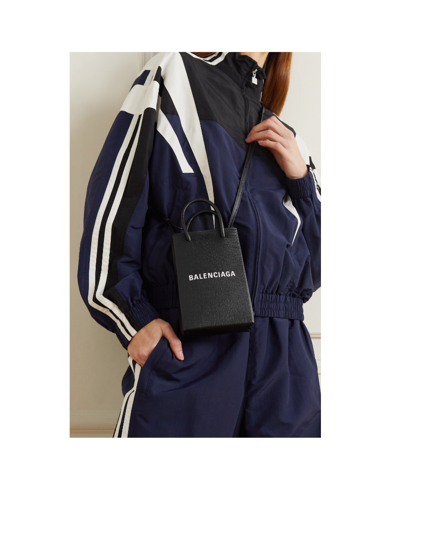 Balenciaga Shopping Phone Holder Bag In Black