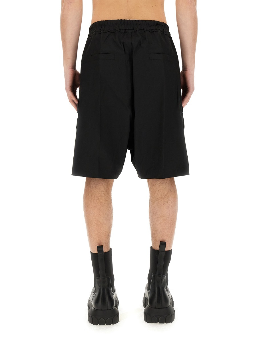Rick Owens Drop-crotch Bermuda Shorts In Black