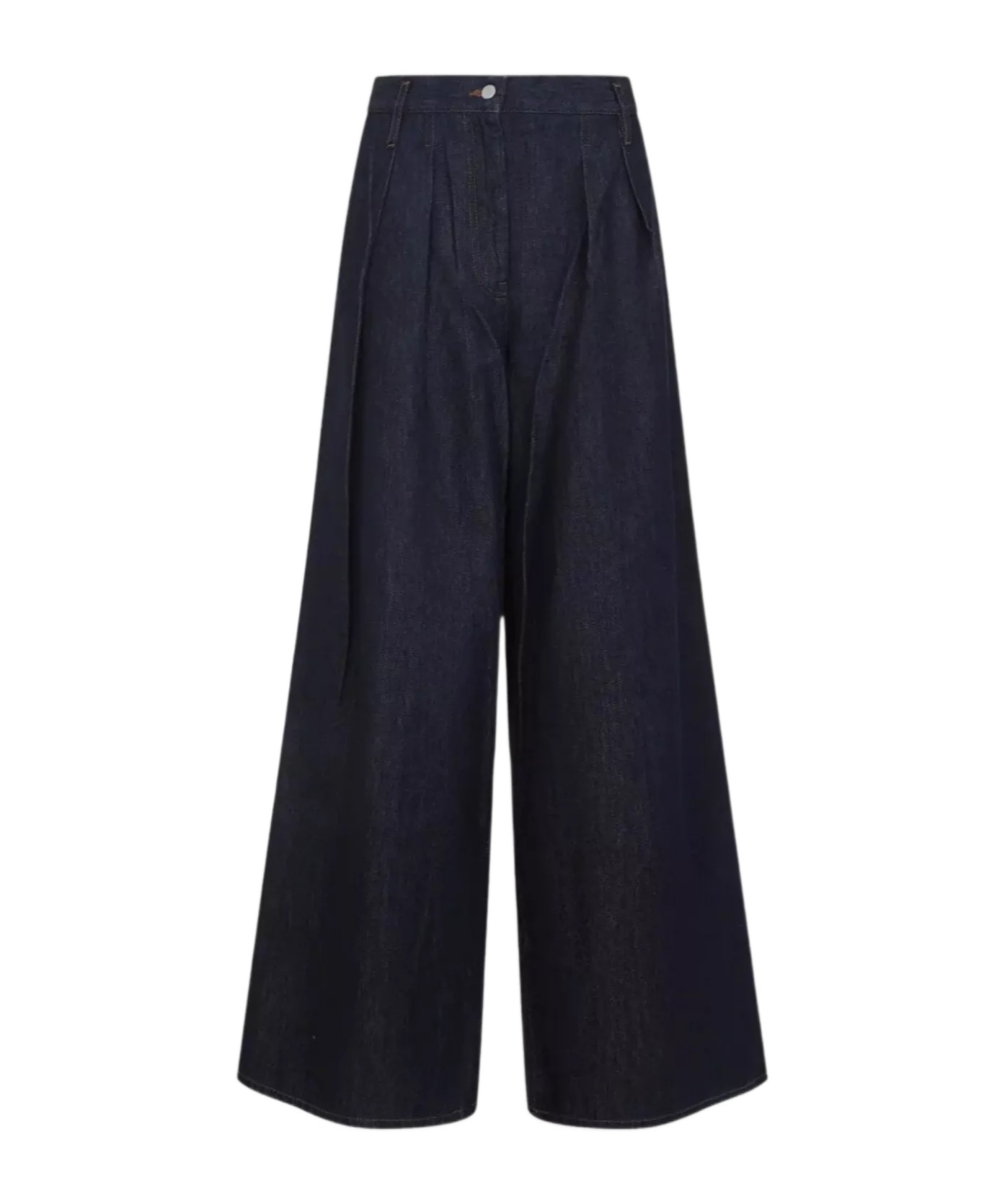 Dries Van Noten Dark Blue Denim Pamplona Wide-leg Jeans In Black