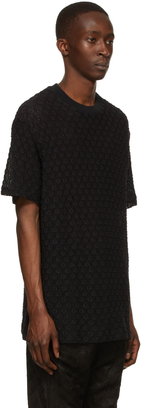 SONG FOR THE MUTE BLACK LOGO ROUND COLLAR SHORT-SLEEVED T-SHIRT 