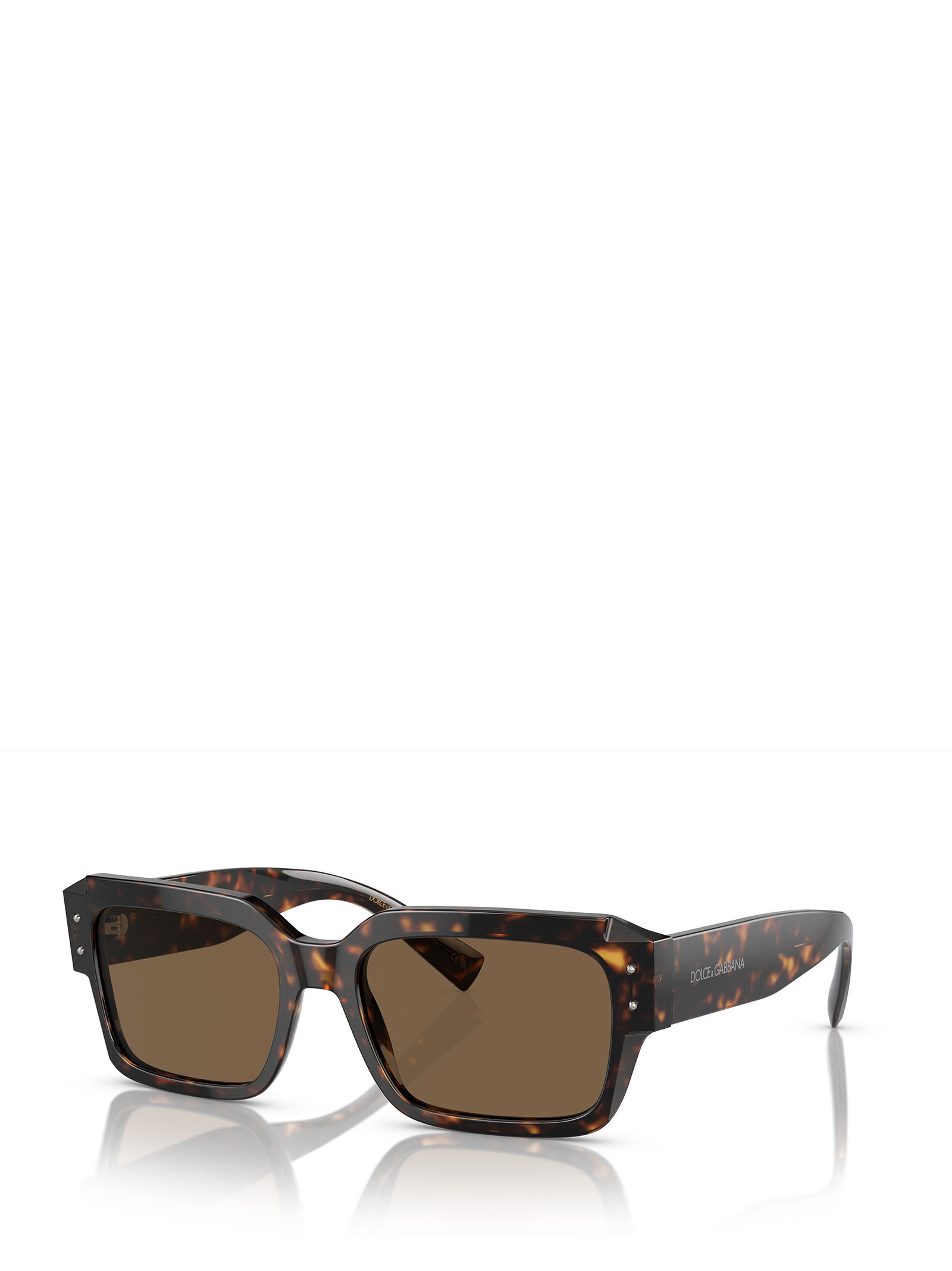 Dolce & Gabbana Sharped Rectangle-frame Sunglasses In Brown