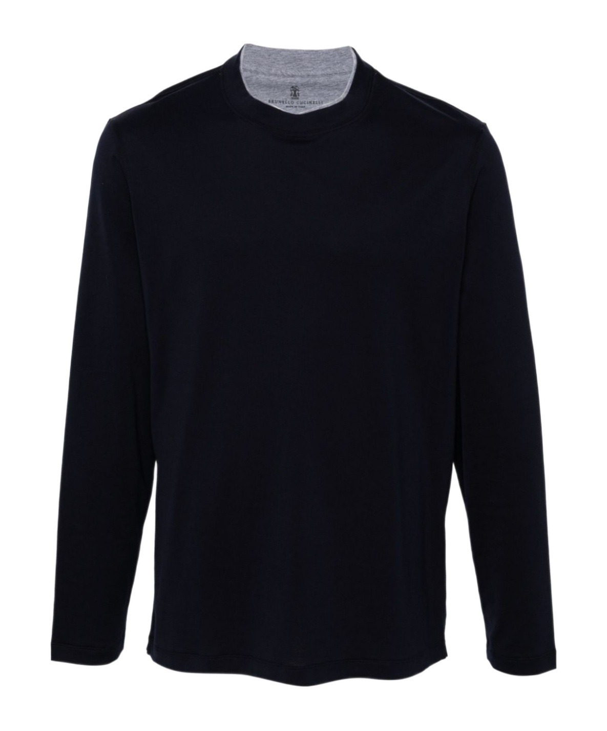Brunello Cucinelli Crew Neck Cotton Sweatshirt In Black