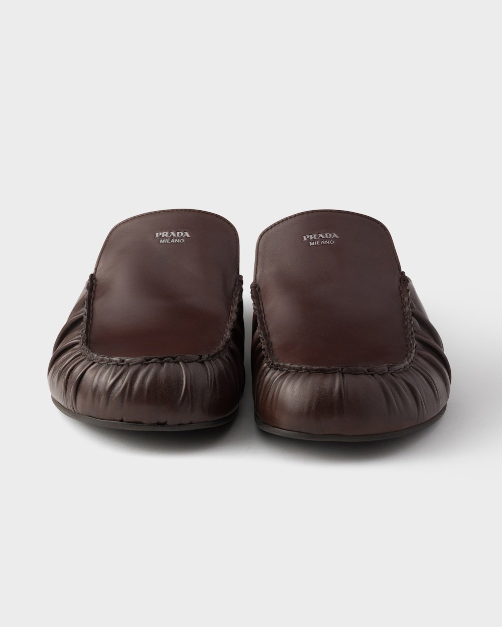 Prada Leather Mules In Ochre