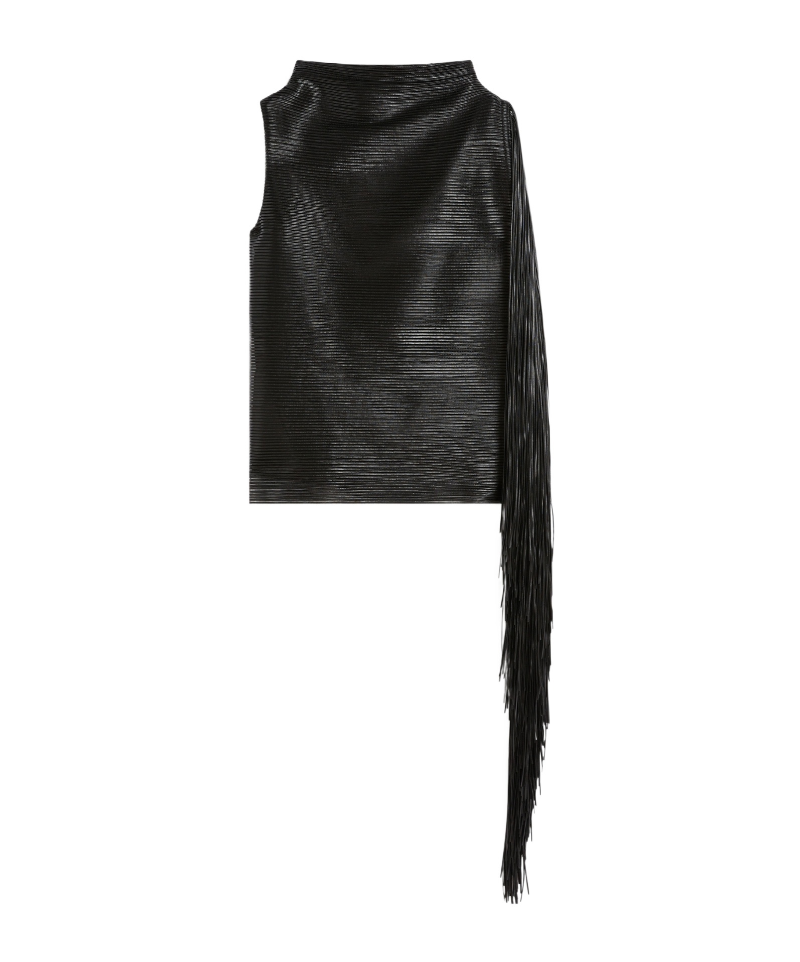 Sportmax Fringed-detail Sleeveless Blouse In Black