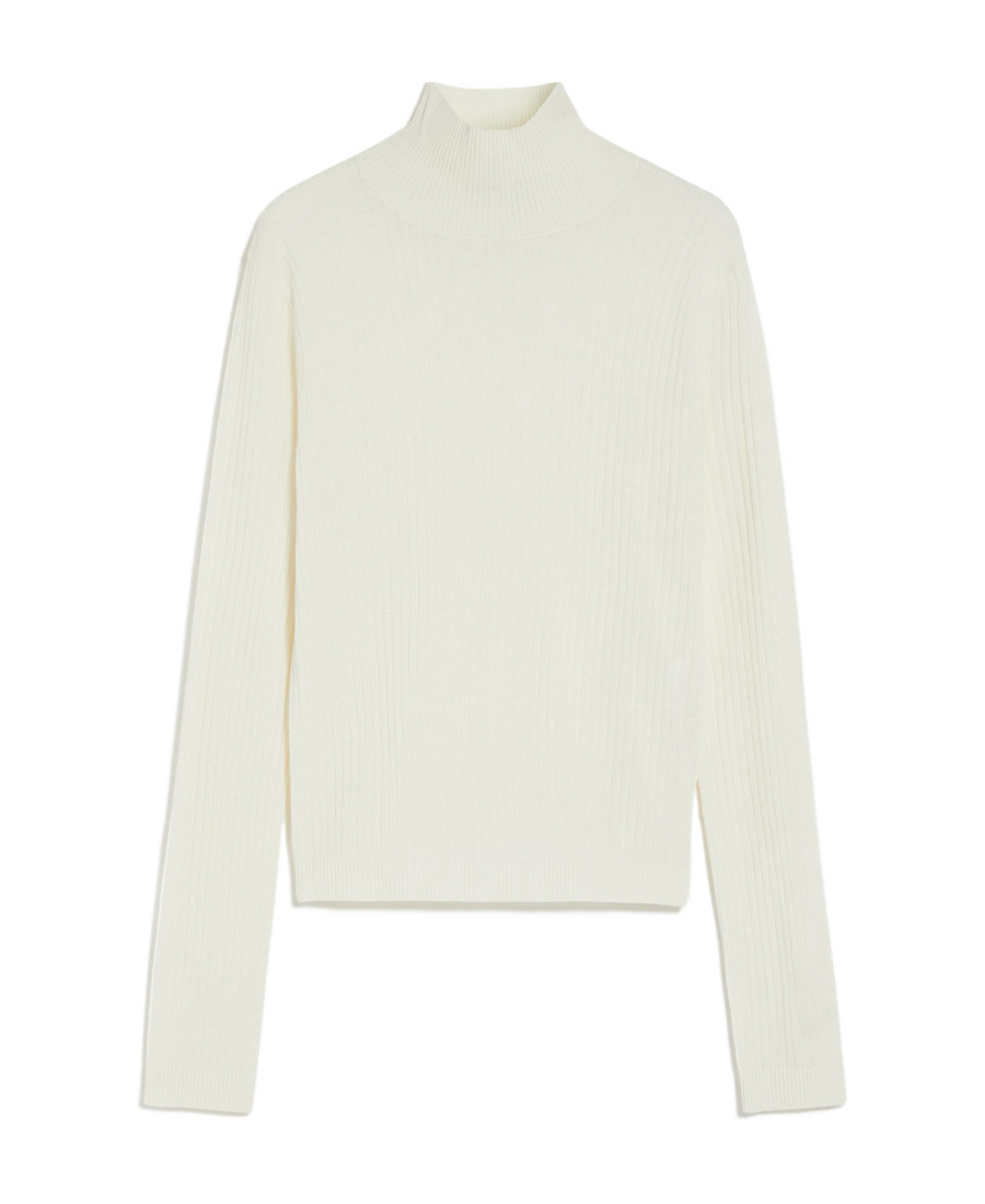 Max Mara Wool Turtleneck Sweater In White