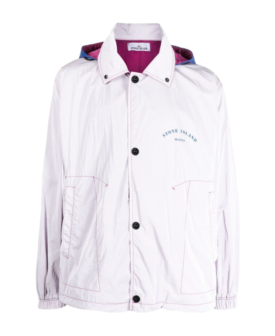 Stone Island Compass-patch Lightweight Jacket In Red