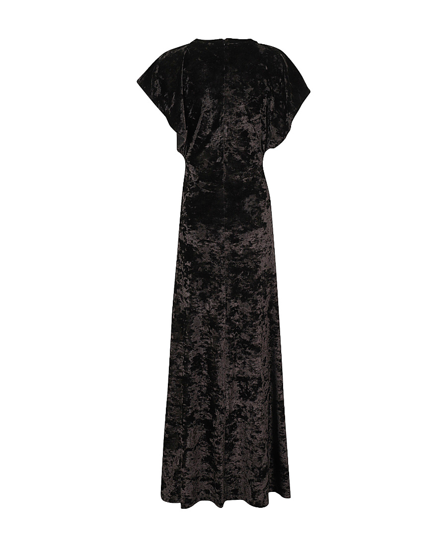 Moschino A Pleated Dress With Round Neck In Black