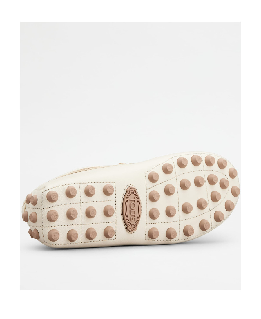 Tod's Gommino Macro 52k Leather Loafers In White