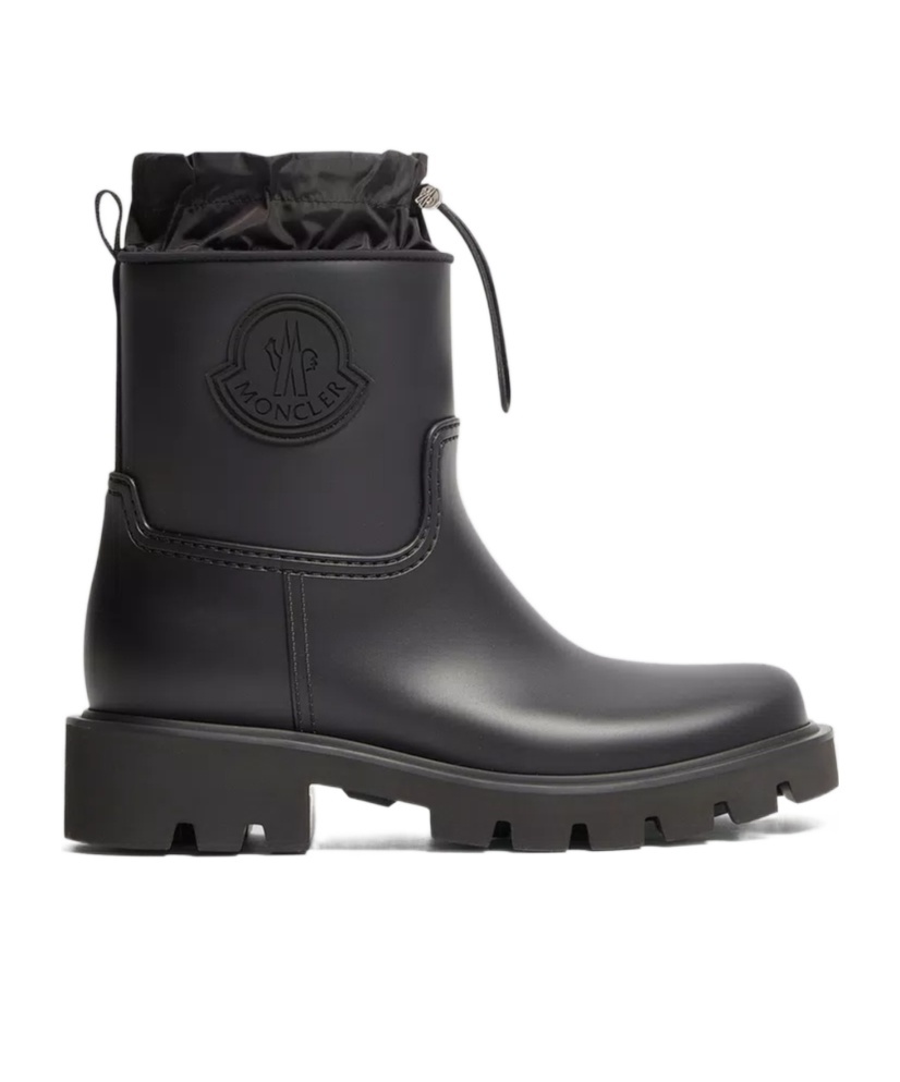 Moncler Kickstream Rubber Wellington Ankle Boots In Black