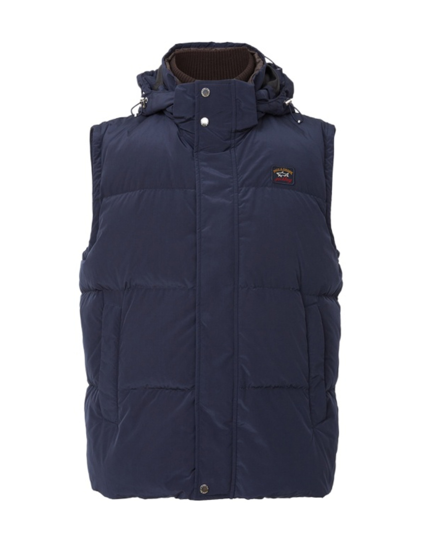 PAUL & SHARK LOGO PATCH HOODED DOWN JACKET