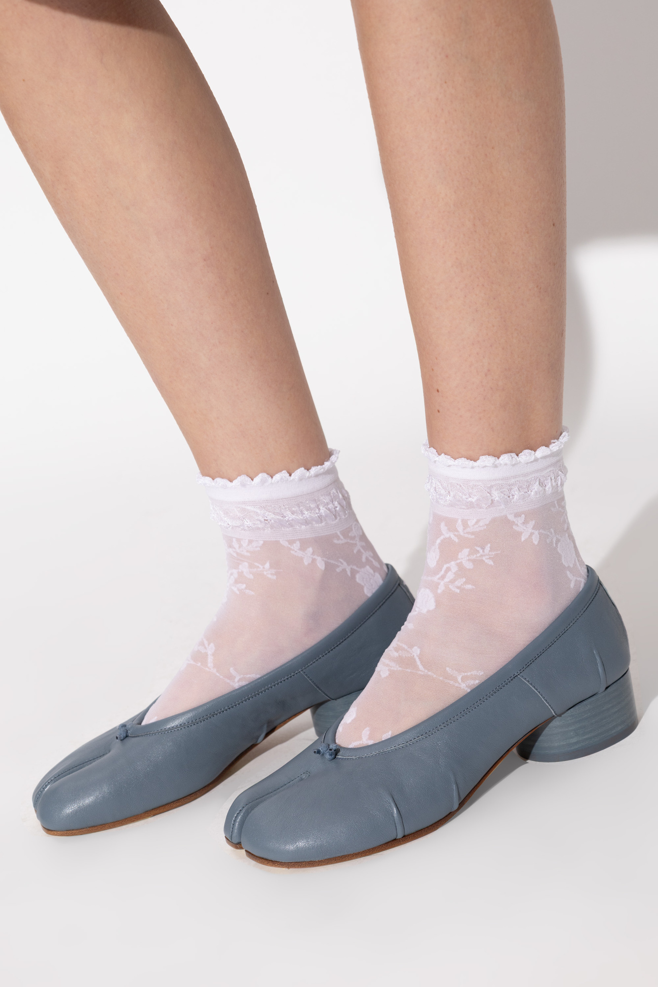 Maison Margiela Tabi Toe Heeled Shoes In Blue