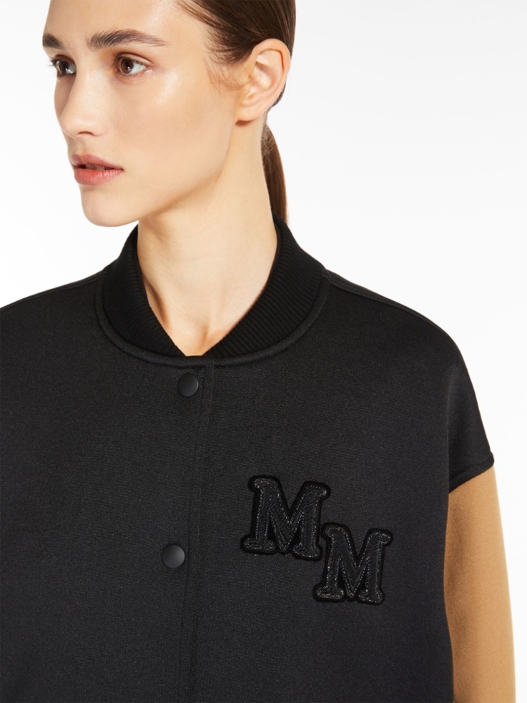 Max Mara Plain Knitted Pilot Casual Jacket In Black