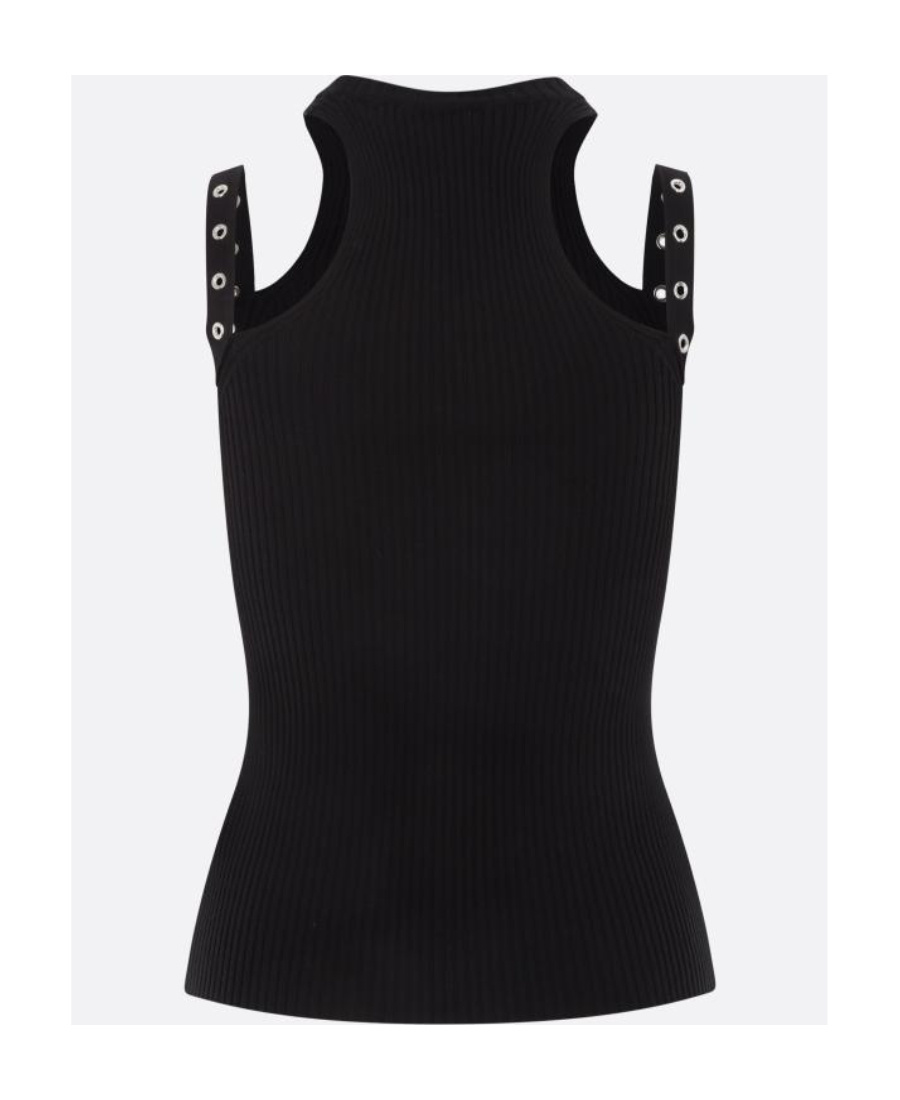 Shop Blumarine Sleeveless Knitted Top In Black