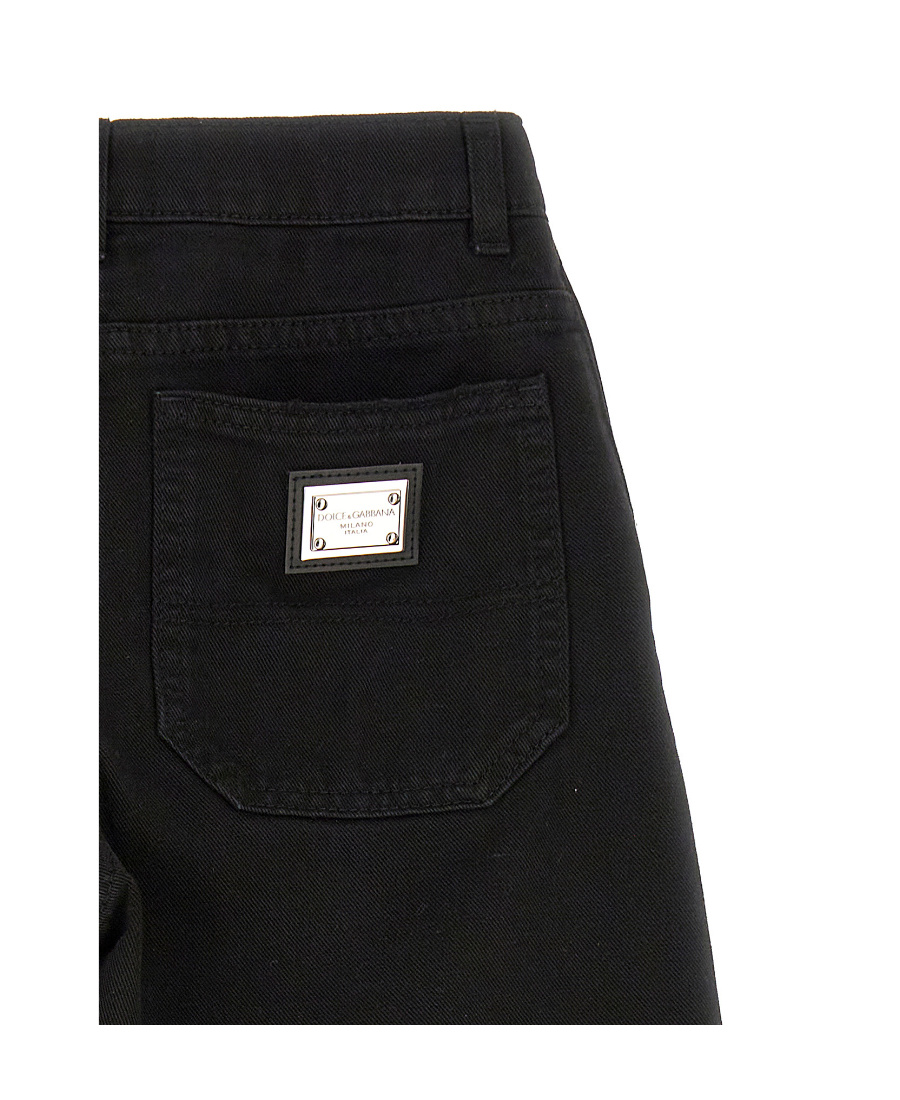 Dolce & Gabbana Distressed Slim-cut Jeans In Black
