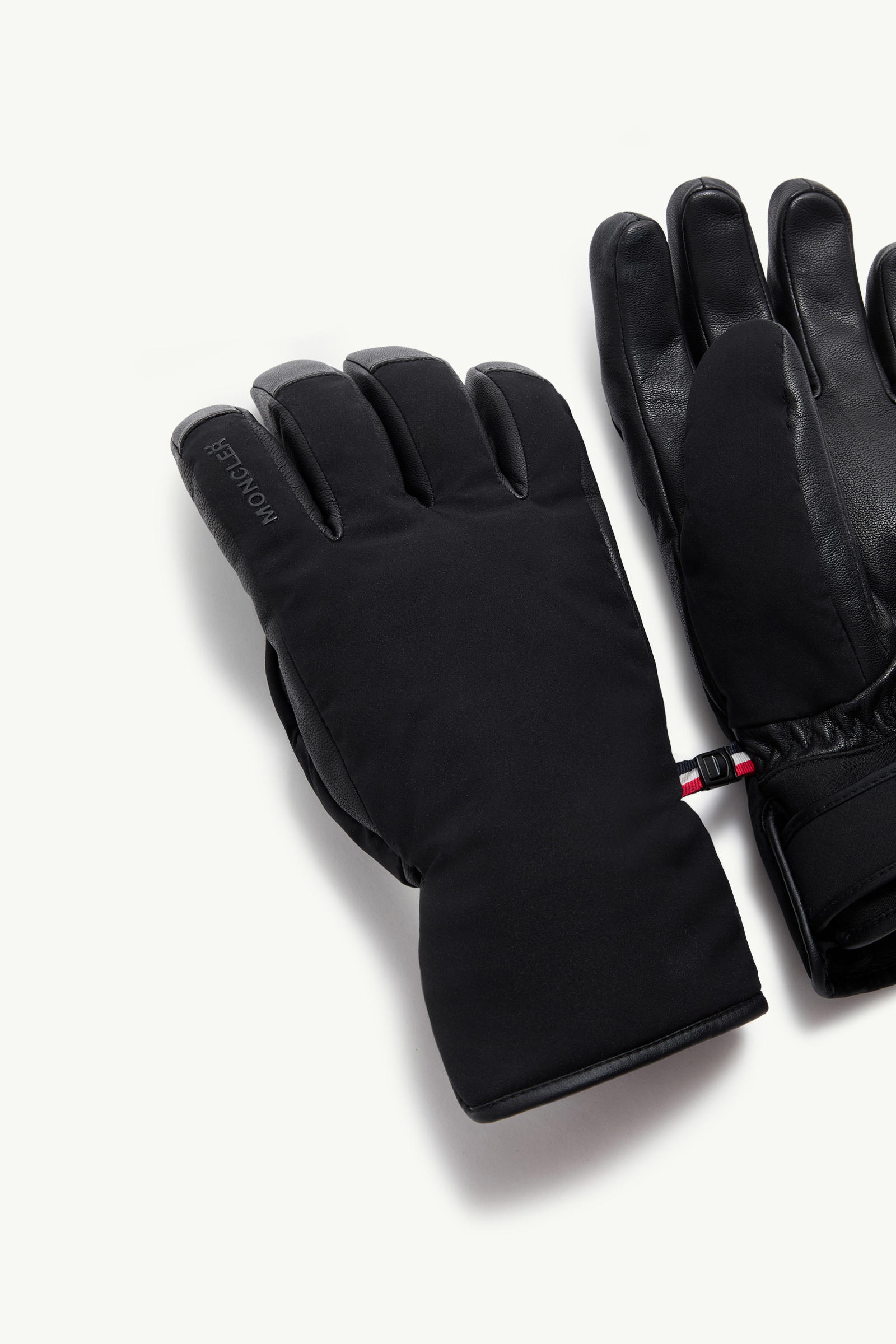 Moncler Padded Soft Shell Gloves In Black