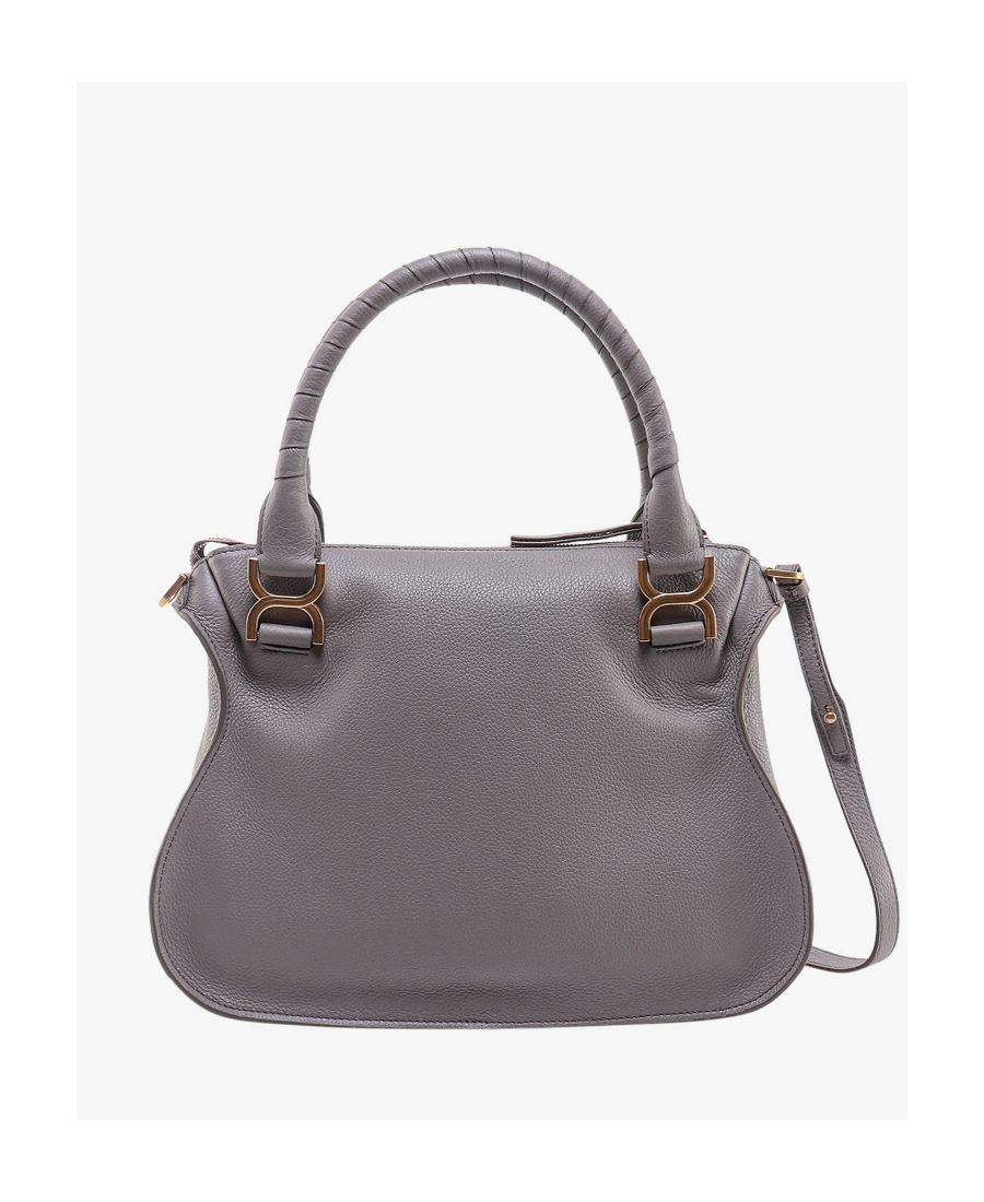 Chloé Marcie Leather Tote-bag In Gray