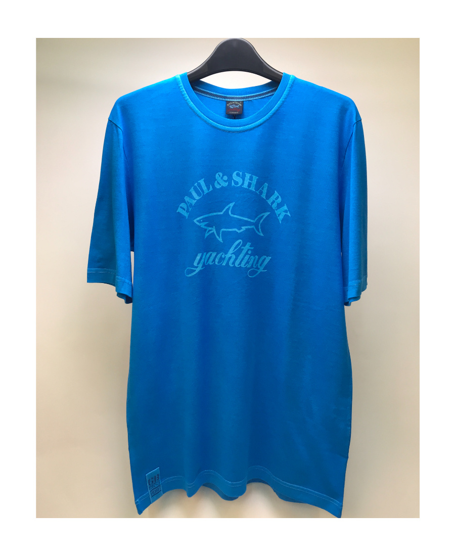 Paul & Shark T-shirt With Round Neck And Short Sleeves Logo In Blue