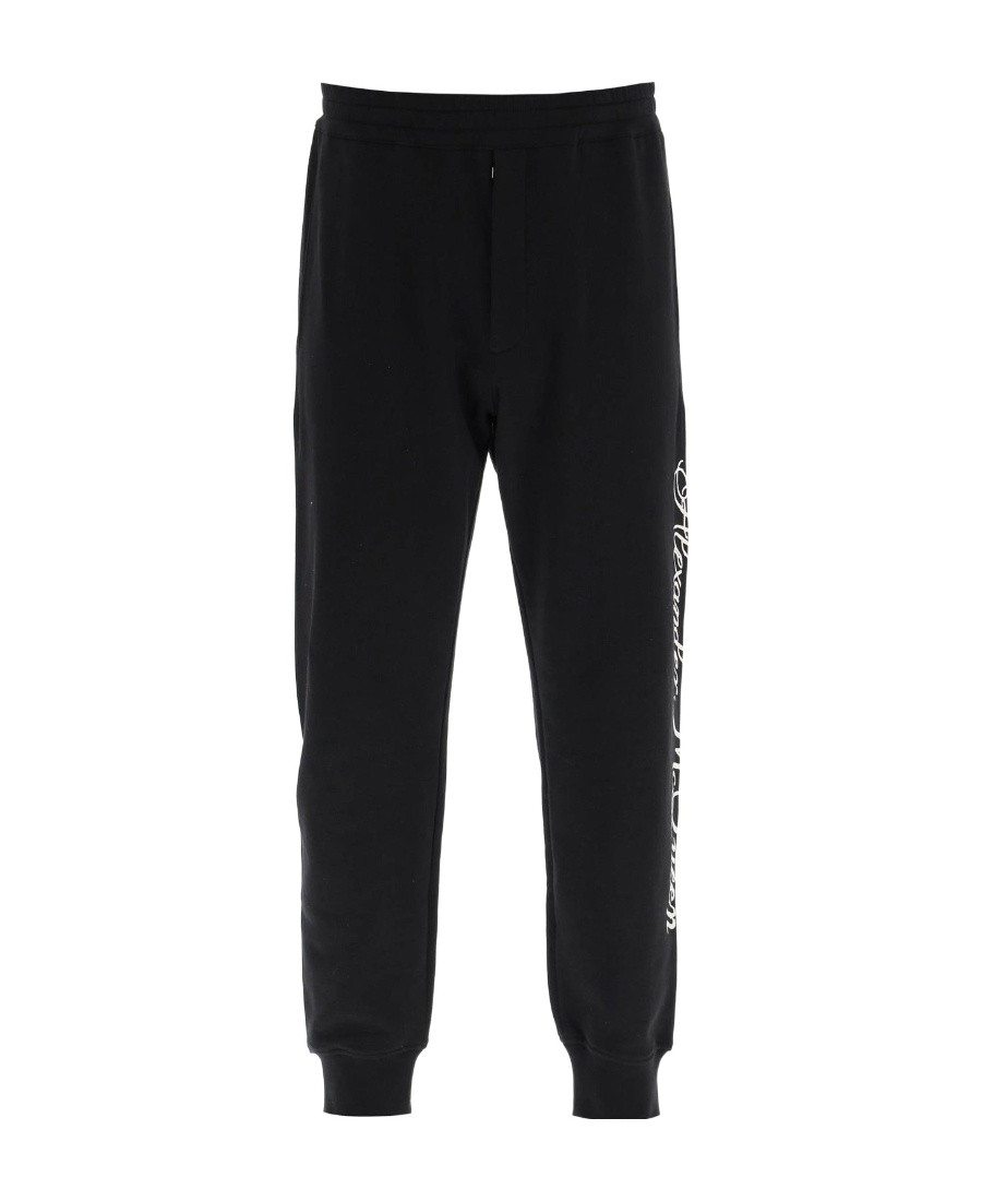 Alexander Mcqueen Rope Waist Sweatpants In Black