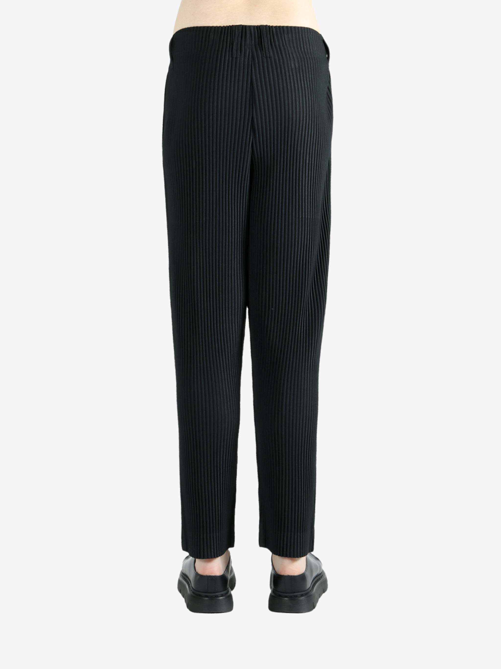 Issey Miyake Pinstripe Pattern Straight Trousers In Black