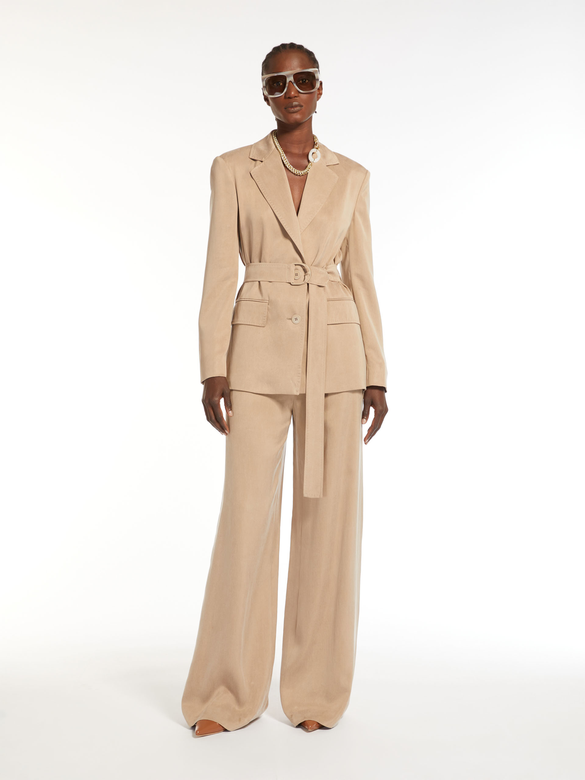 Max Mara Single-breasted Suit Jacket In Nude