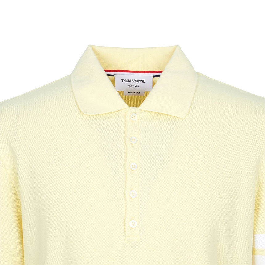 Thom Browne 4-bar Long-sleeve Polo Shirt In Neutral