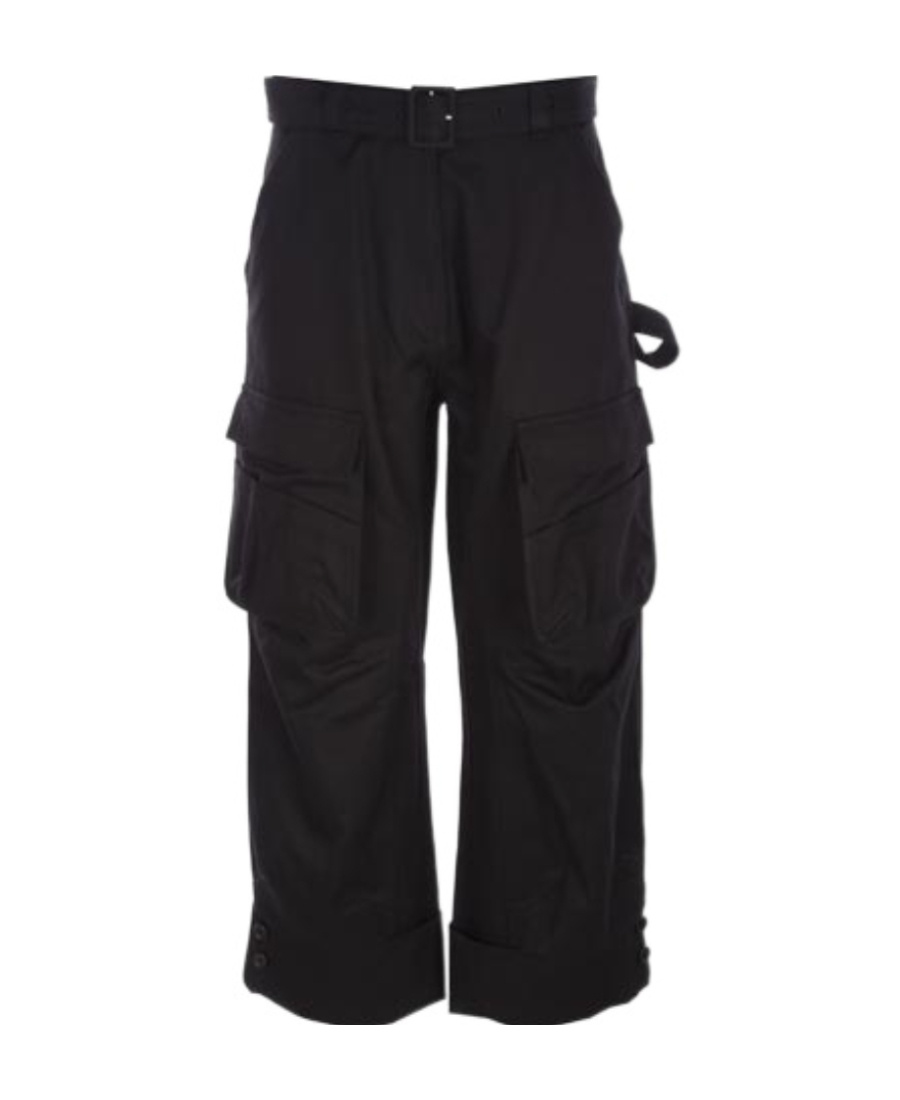 Simone Rocha Cropped Cargo Trousers In Black