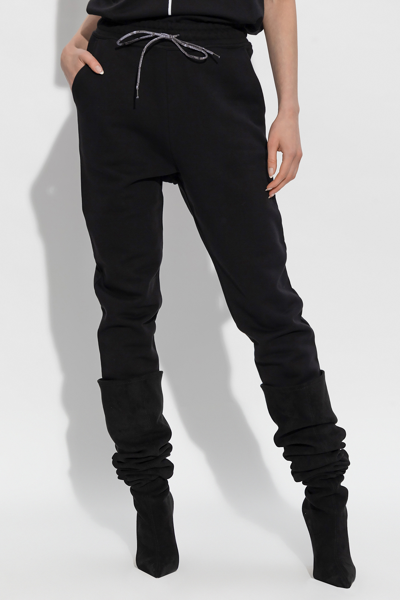 Vivienne Westwood Women Jogging Pants With Spray Print Orb In Black