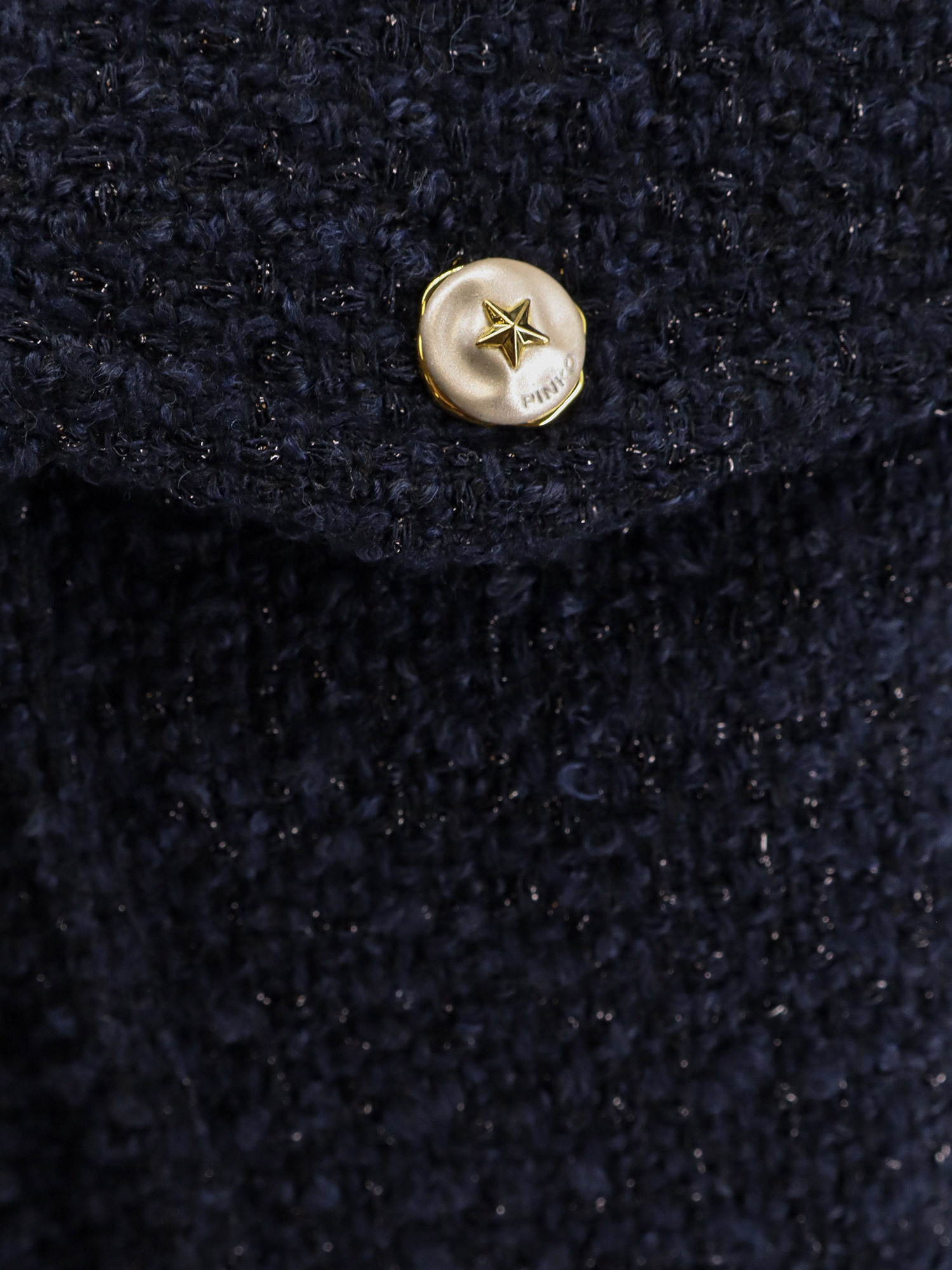 Pinko Lurex Effect Jacket Flap Pockets In Blue