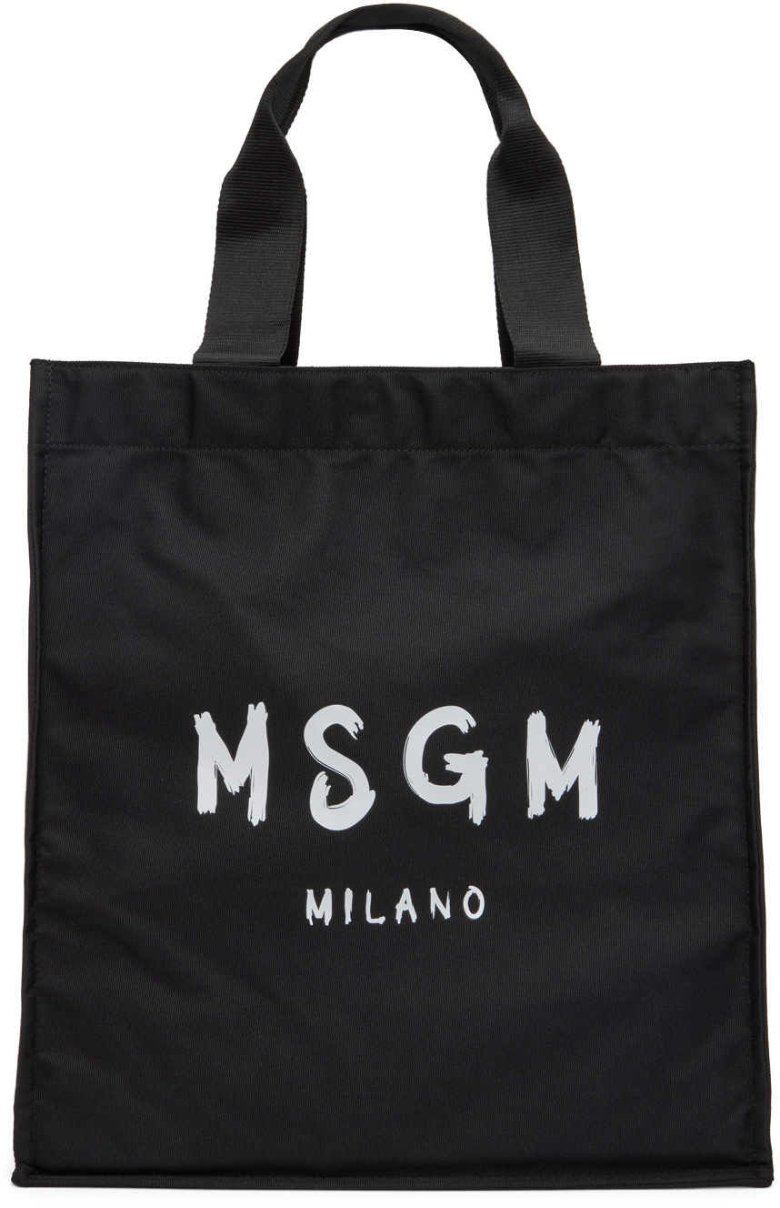 Msgm Logo-print Tote Bag In Black