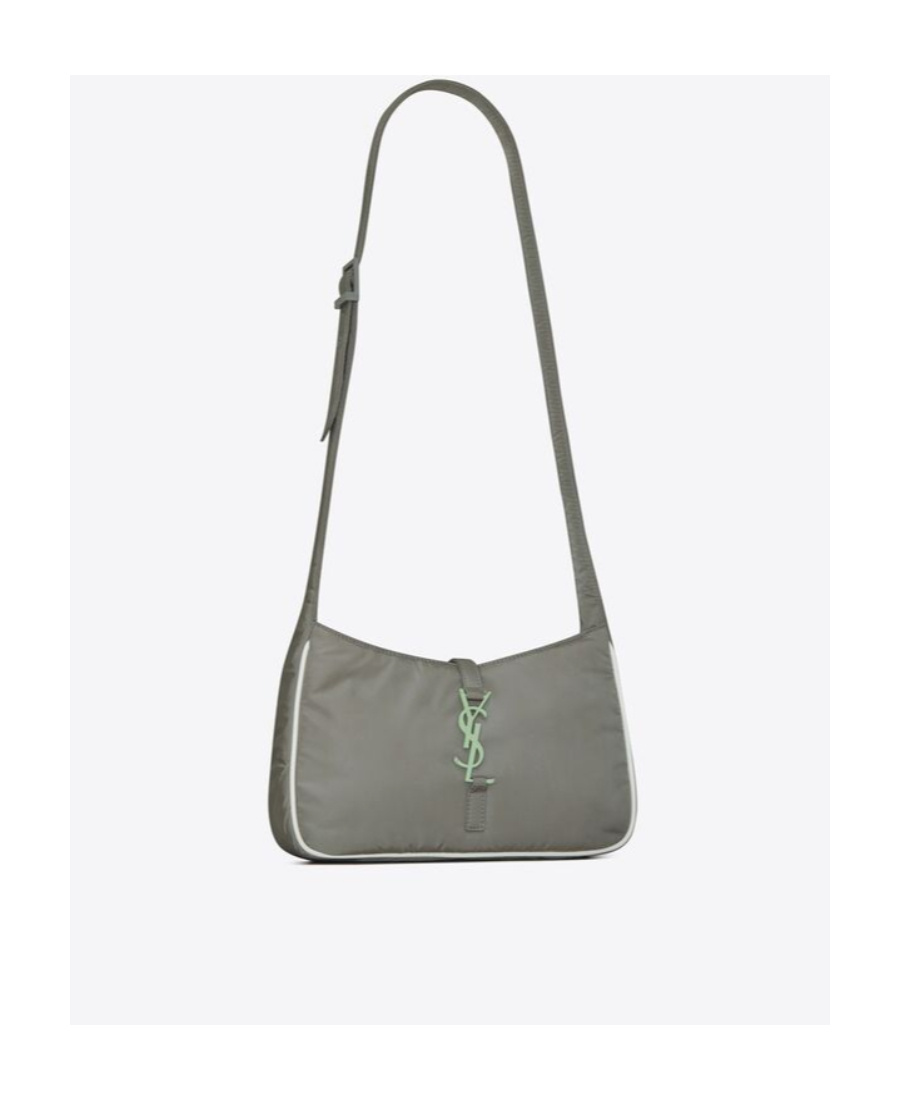 Saint Laurent Logo-plaque Shoulder Bag In Gray