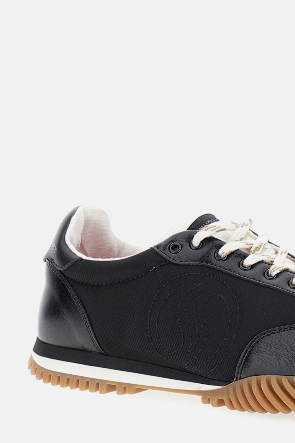 Stella Mccartney S-wave Sport Logo-detail Rubber-sole Sneakers In Black