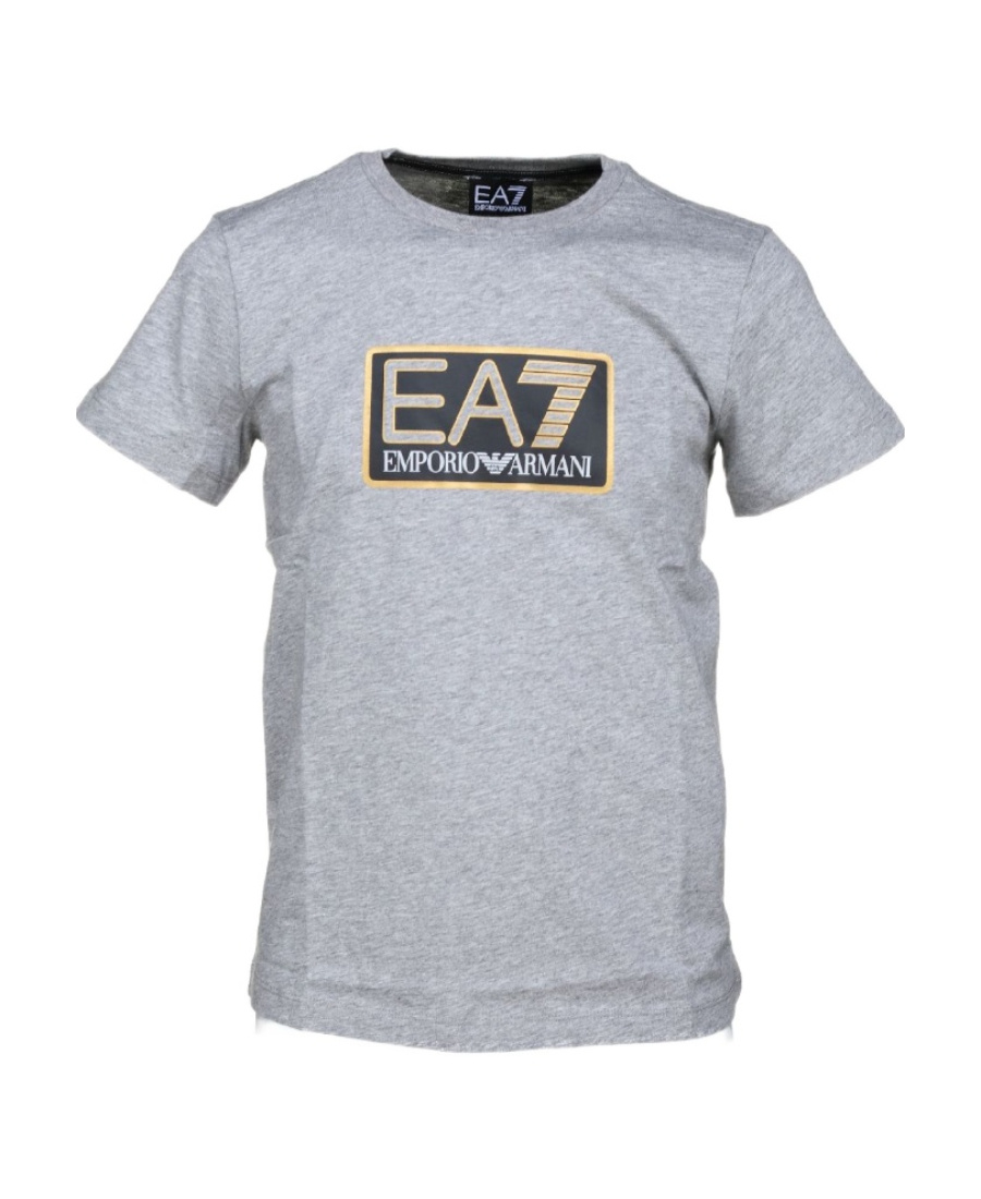 Ea7 T-shirt With Round Neck And Short Sleeves In Gray