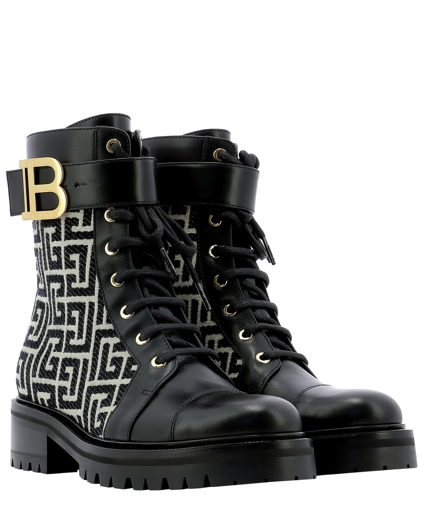 Balmain Ranger Romy Monogram Boots In Black