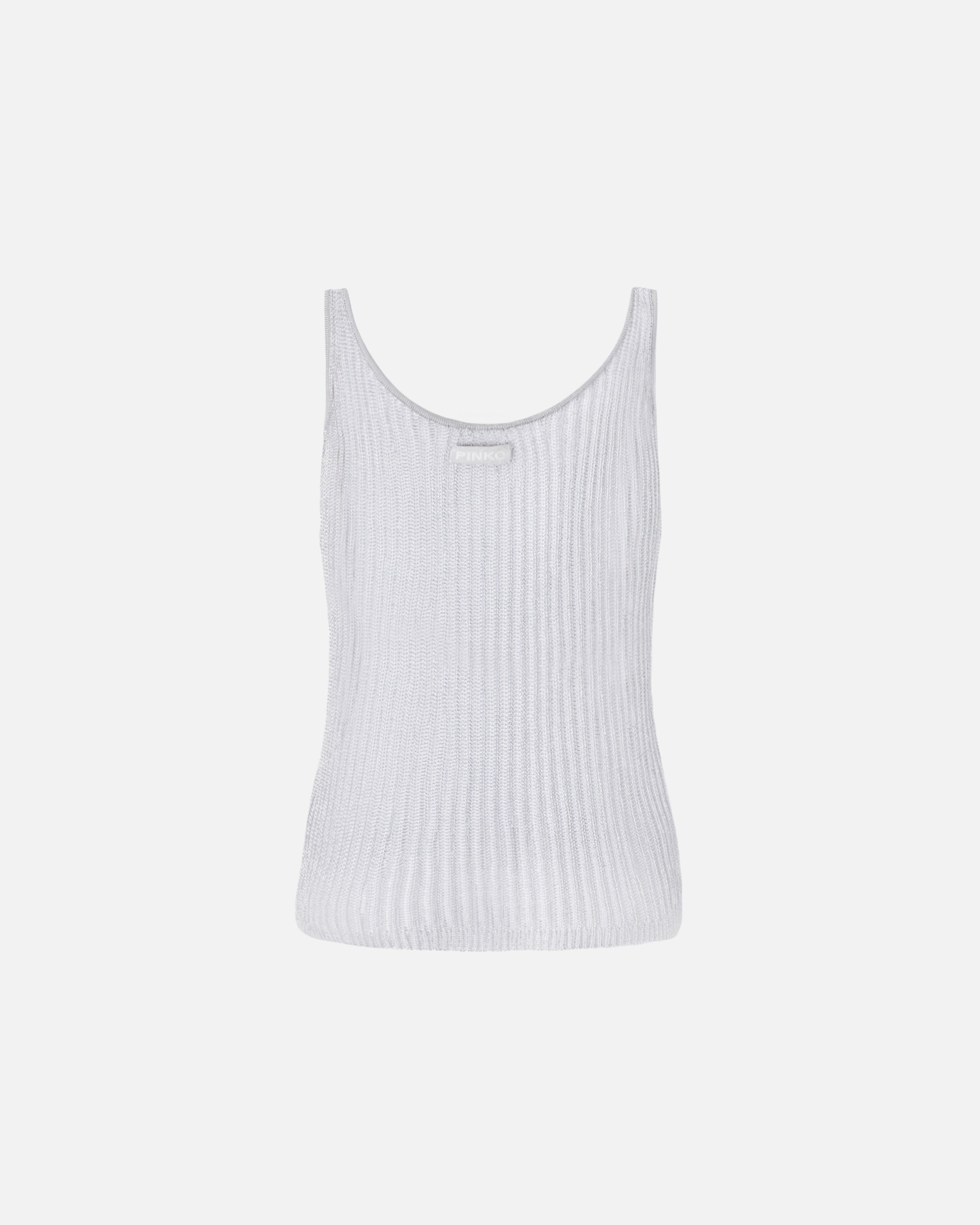 Shop Pinko Rib-knit Tank Top In White