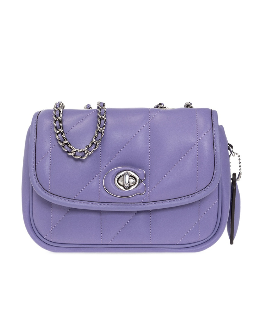 Coach Quilted Shoulder Bag In Purple