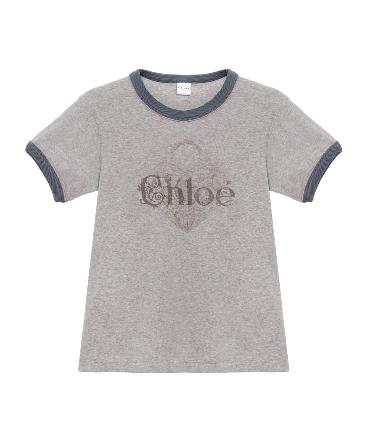 Chloé Baby Fit Logo T-shirt In Cotton Jersey In Gray