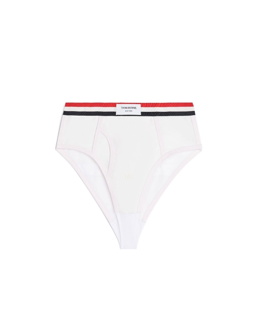 Thom Browne Logo-waistband Briefs In White