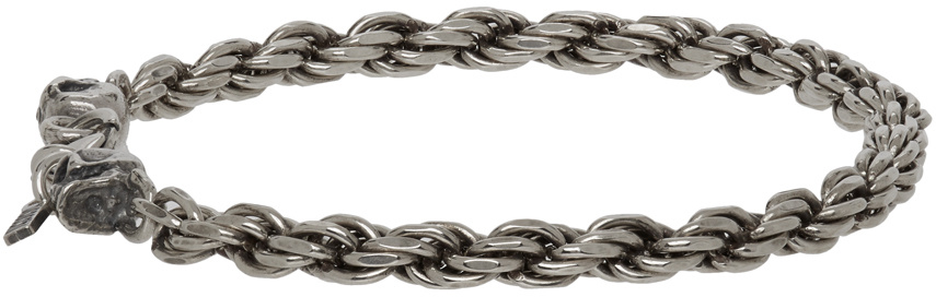 Emanuele Bicocchi Exclusive Sale Of Silver Rope Chain Bracelet In Gray