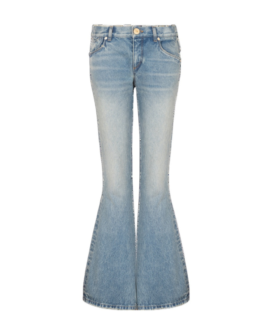 Balmain Western Bootcut Jeans In Green