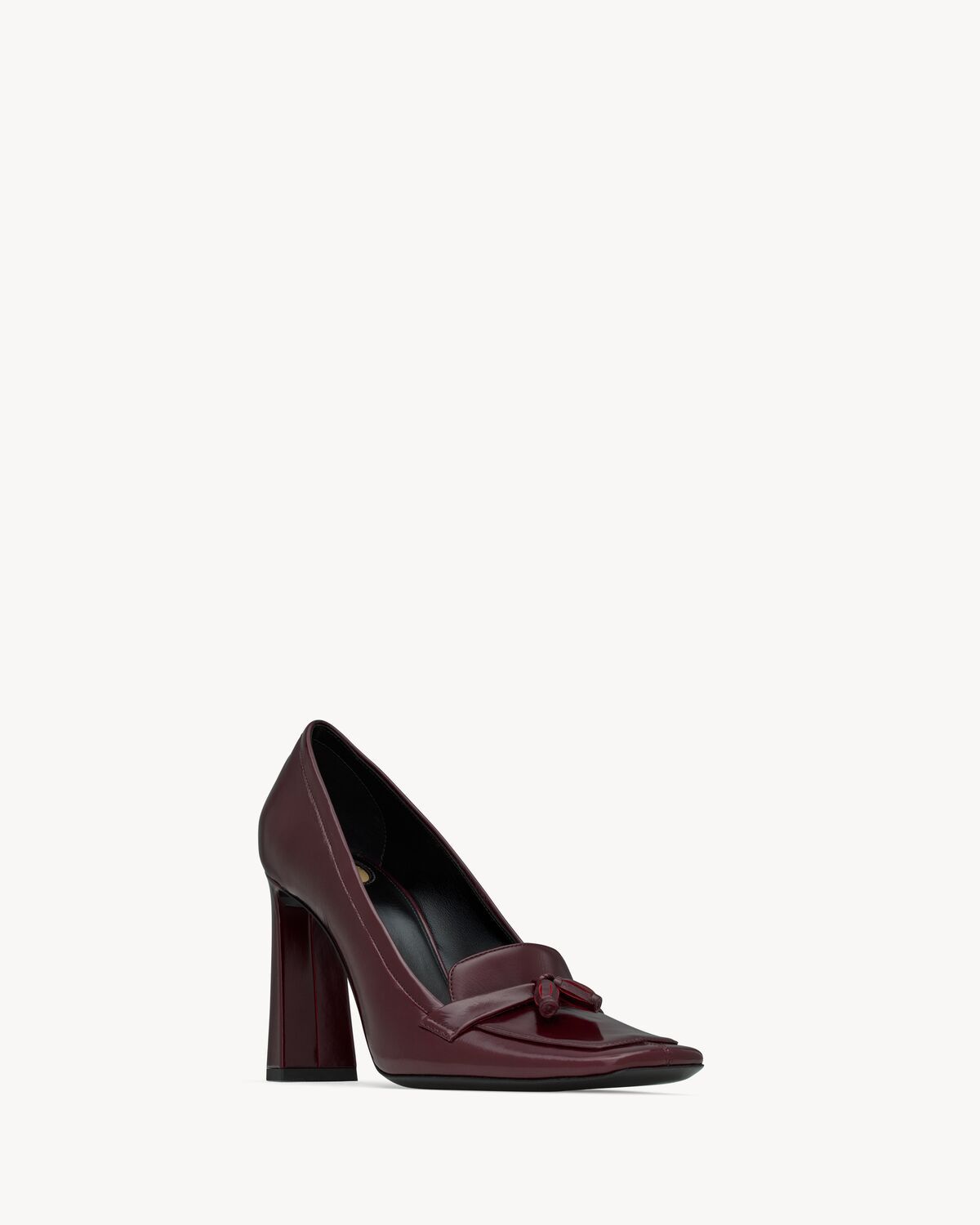 Saint Laurent Chloe 90 Leather Loafer Pumps In Red