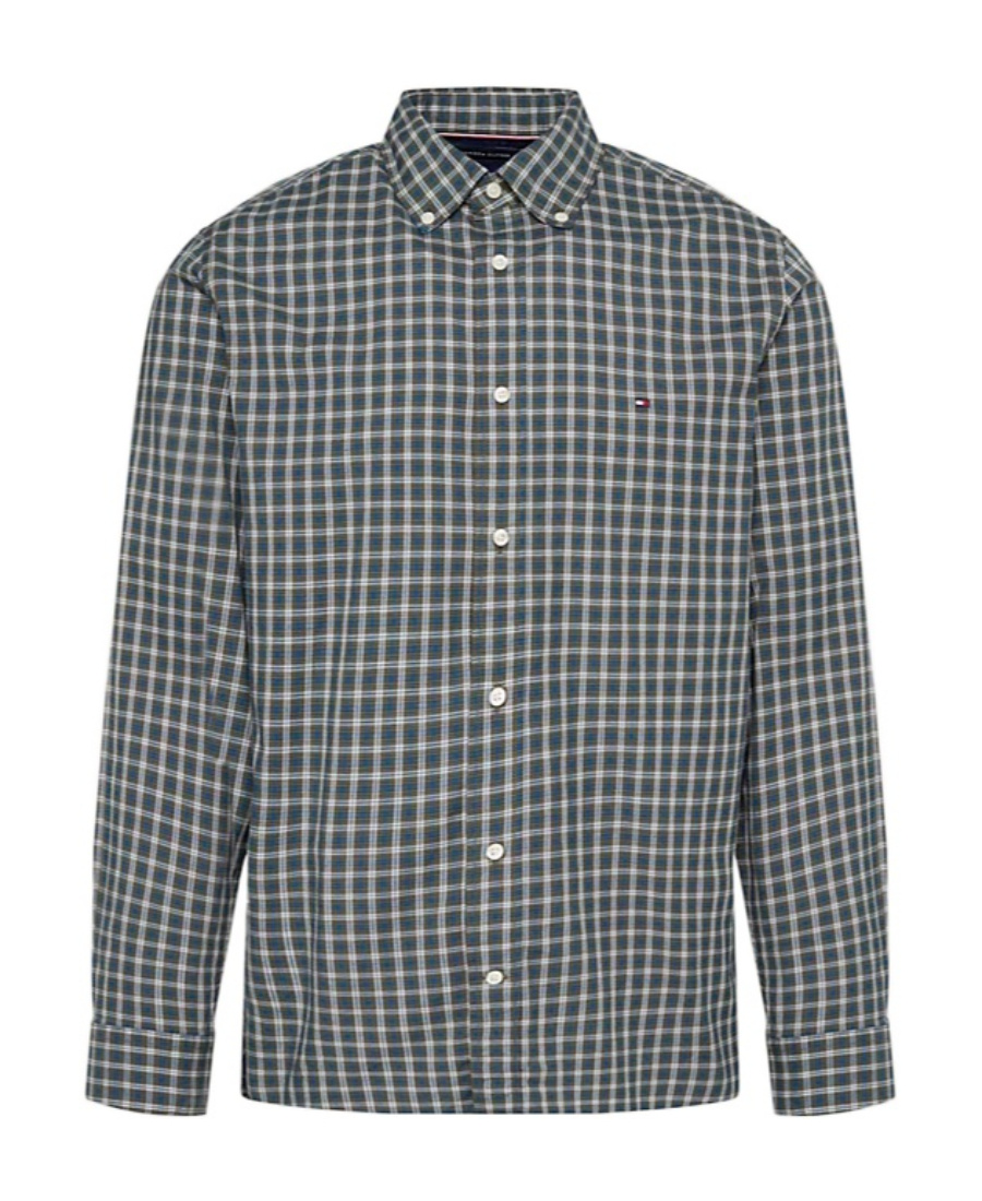 Tommy Hilfiger Lapel Long-sleeved Shirt In Gray