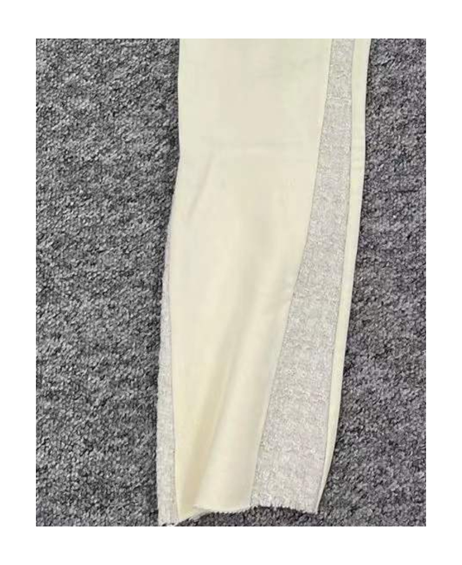 Charlie Luciano Stitched Chanel Style Sweatpants In White
