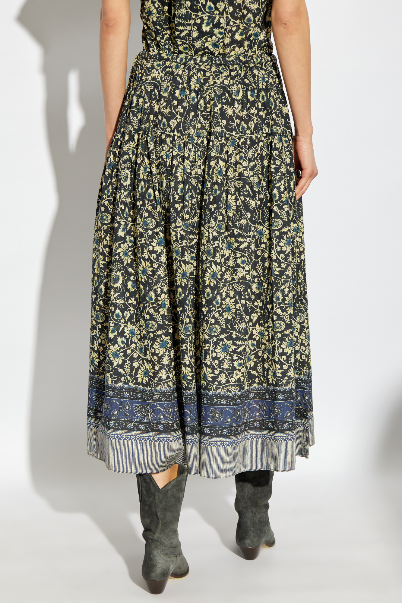 Ulla Johnson Avia Pleated Cotton-blend Midi Skirt In Gray